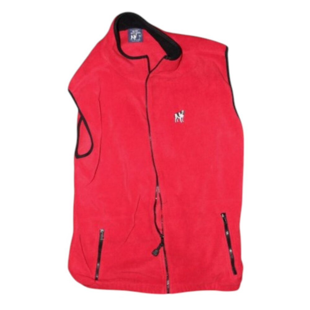 Big Dogs Vest Mens Red Fleece Size Large Y2K Early 2000's